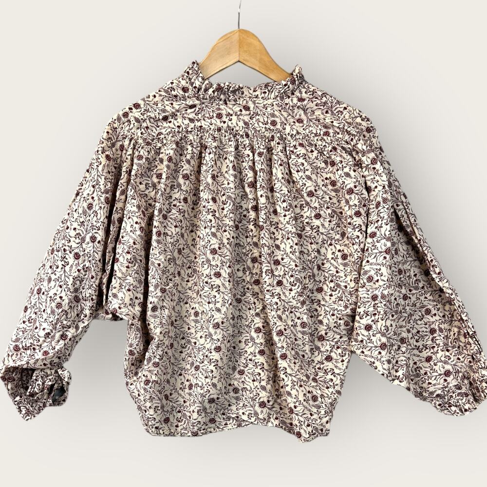 Doen Women Floral Peasant Top Sz Small Summer Boho Cottagecore Prairie Lagenlok - Picture 6 of 16